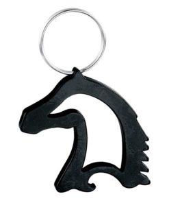 AWST International Black Horse Head Key Chain with Bottle Opener