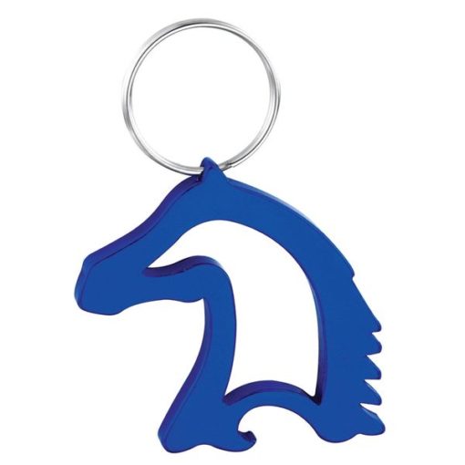 AWST International Blue Horse Head Key Chain with Bottle Opener
