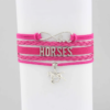 AWST International Pink Leatherette Horse Bracelet