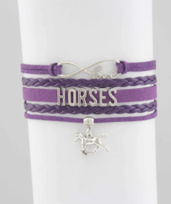 AWST International Purple Leatherette Horse Bracelet